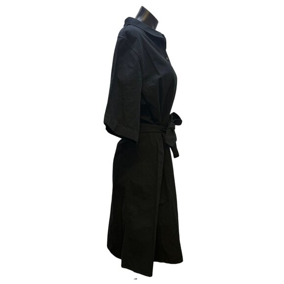NWT Banana Republic Black Linen Shirt Dress With Tie Waist XL - Picture 3 of 8